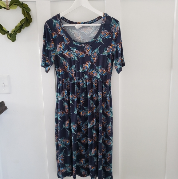 Peacock print midi dress - Picture 1 of 3